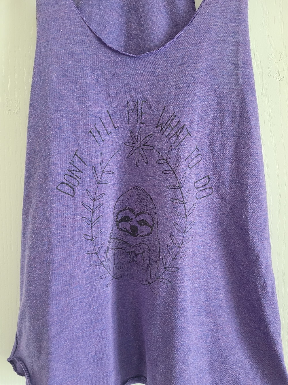 Purple Racerback Sloth Tank Top - Picture 2 of 6